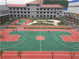 广西汇宾钙业丙烯酸塑胶篮球场羽毛球场项目